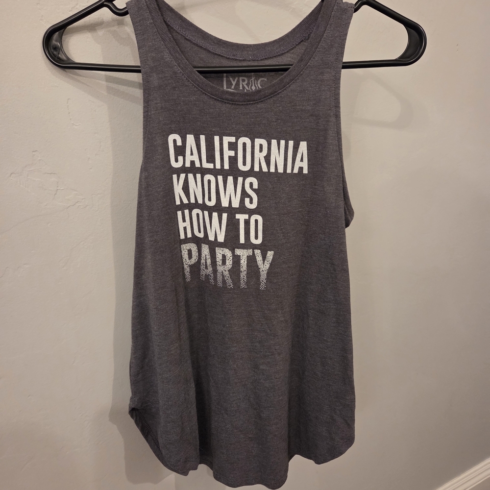 Lyric Gray 2 Pac California Knows How To Party Print Muscle Tee